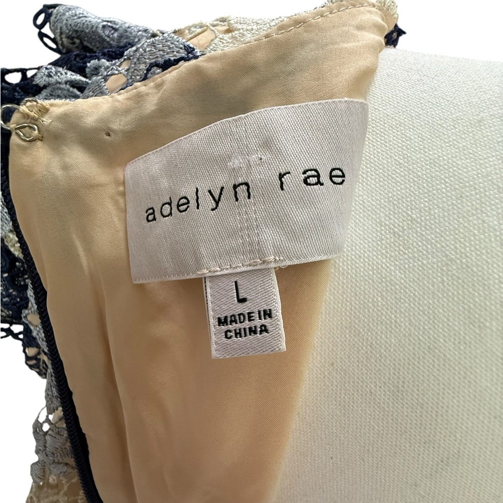Adelyn Rae Navy and Cream Lace Midi Dress - Picture 7 of 8